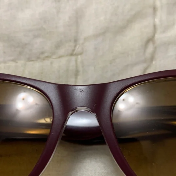 Ray-Ban Burgundy New Wayfarer Sunglasses with Brown Case